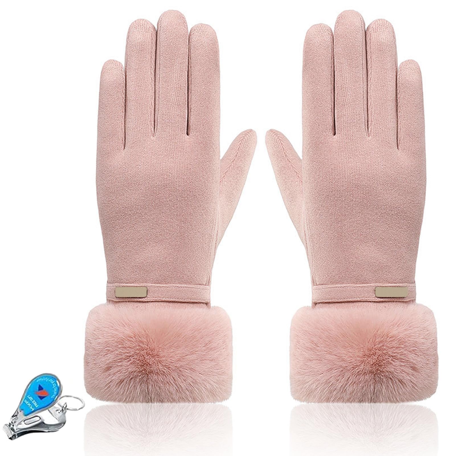 KXF Winter Warm Gloves, Womens Lady Super Soft Touch Screen Gloves Thick Fleece Lined Glove Cold Weather Windproof Outdoor Sports Handwarmers Cycling Running Mittens