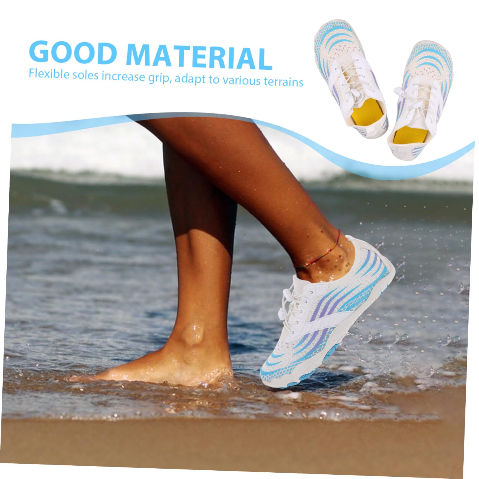 Scarpe da Acqua Unisex Asciugatura Rapida Antiscivolo Scarpe Barefoot da Spiaggia Fiume Trekking Piscina Surf con Suola in Gomma per Camminata su Terreni Bagnati