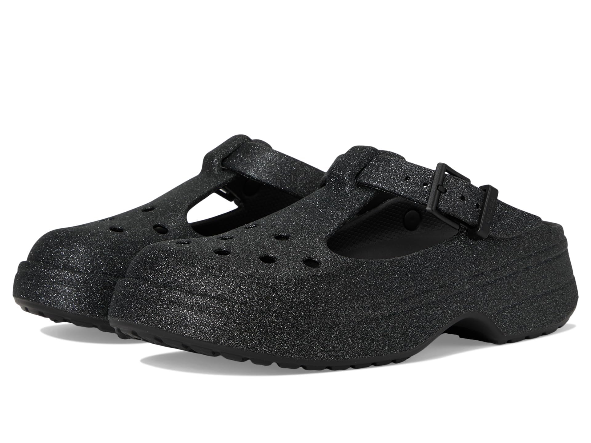 Crocs Unisex Black Glitter Classic Mary Jane Clog, 33/33.5 Eu