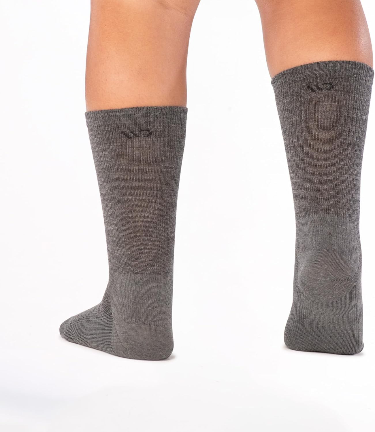Wide Open Crew Socks for Men Merino Wool Lightweight Solid Style 9012