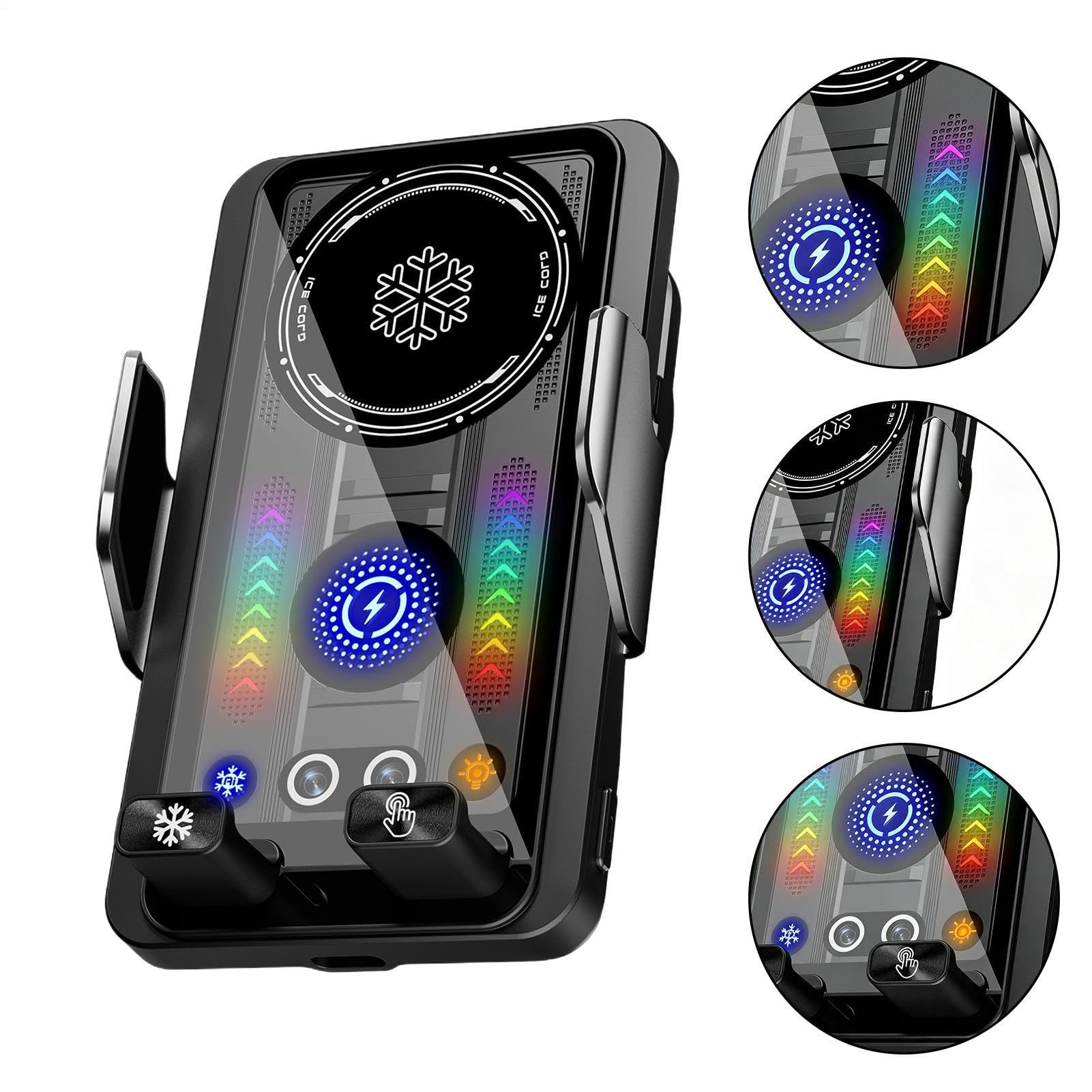 Caricatore Wireless Per Auto Wireless Con Bloccaggio Automatico E Ricarica | Supporto Telefono Auto A Ventola Antiscivolo 15W Per Auto SUV Camper Veicoli Pickup