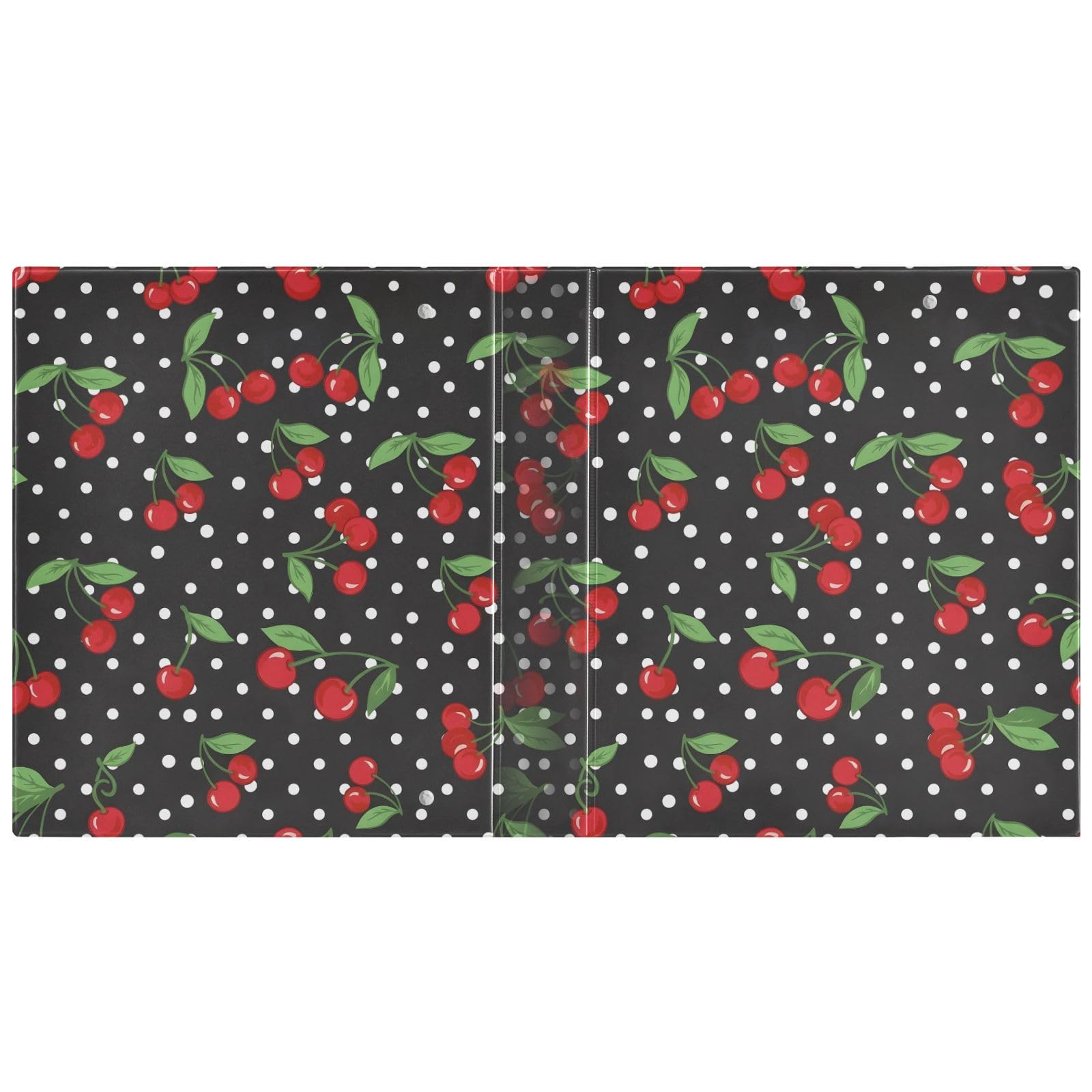 Raccoglitore a 3 anelli con motivo a pois, 3,8 cm, rotondi, contiene 200 fogli, 3 raccoglitori ad anelli con clip in metallo antiscivolo