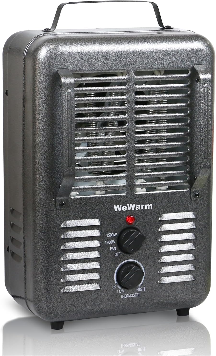 Milkhouse Space Heater 1300W/1500W Electric Heater with Overheat and Tip-Over Safety Shutoff Thermostat Manual Control for Home Workplace Gray