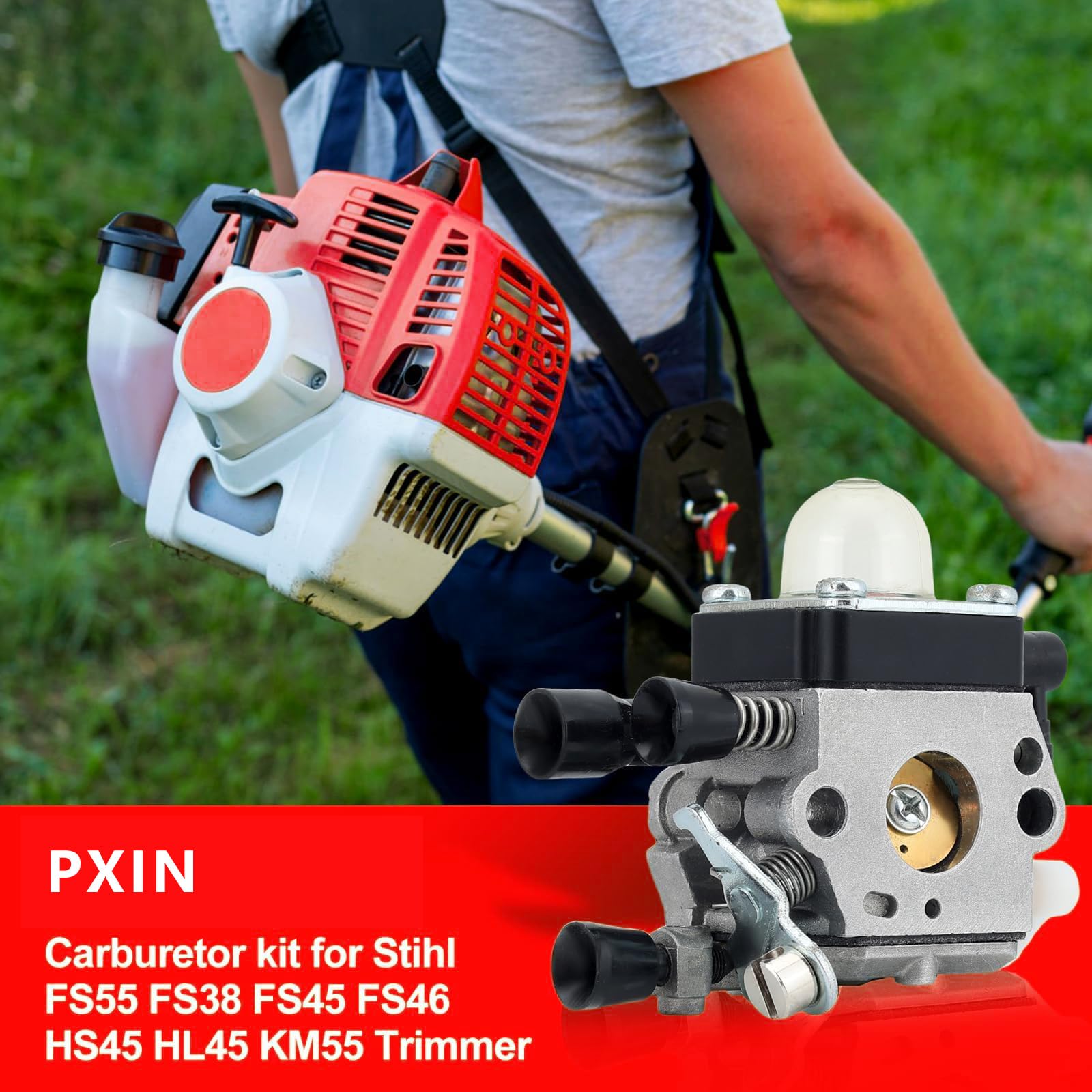 YYV Carburateur Adapté Pour STIHL FS45 FS46 FS55 FS55R FC55 FS38 FS55R