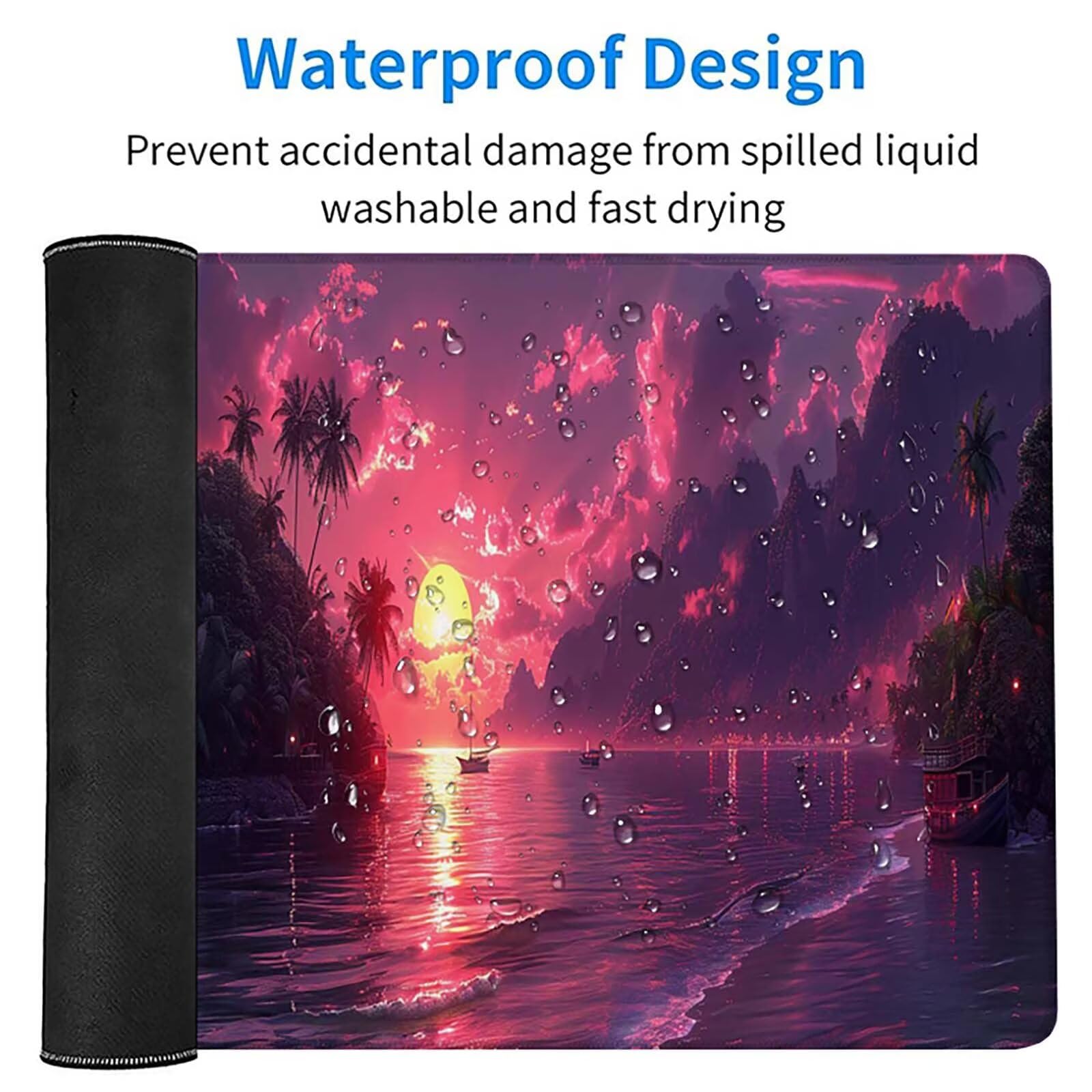 Podkładka pod mysz XXL 1600x800x3mm, różowa podkładka pod mysz do gier z antypoślizgową gumową powierzchnią, poprawia precyzję i szybkość, komputer dla gracza i akcesoria biurowe, prezent dla mężczyzn