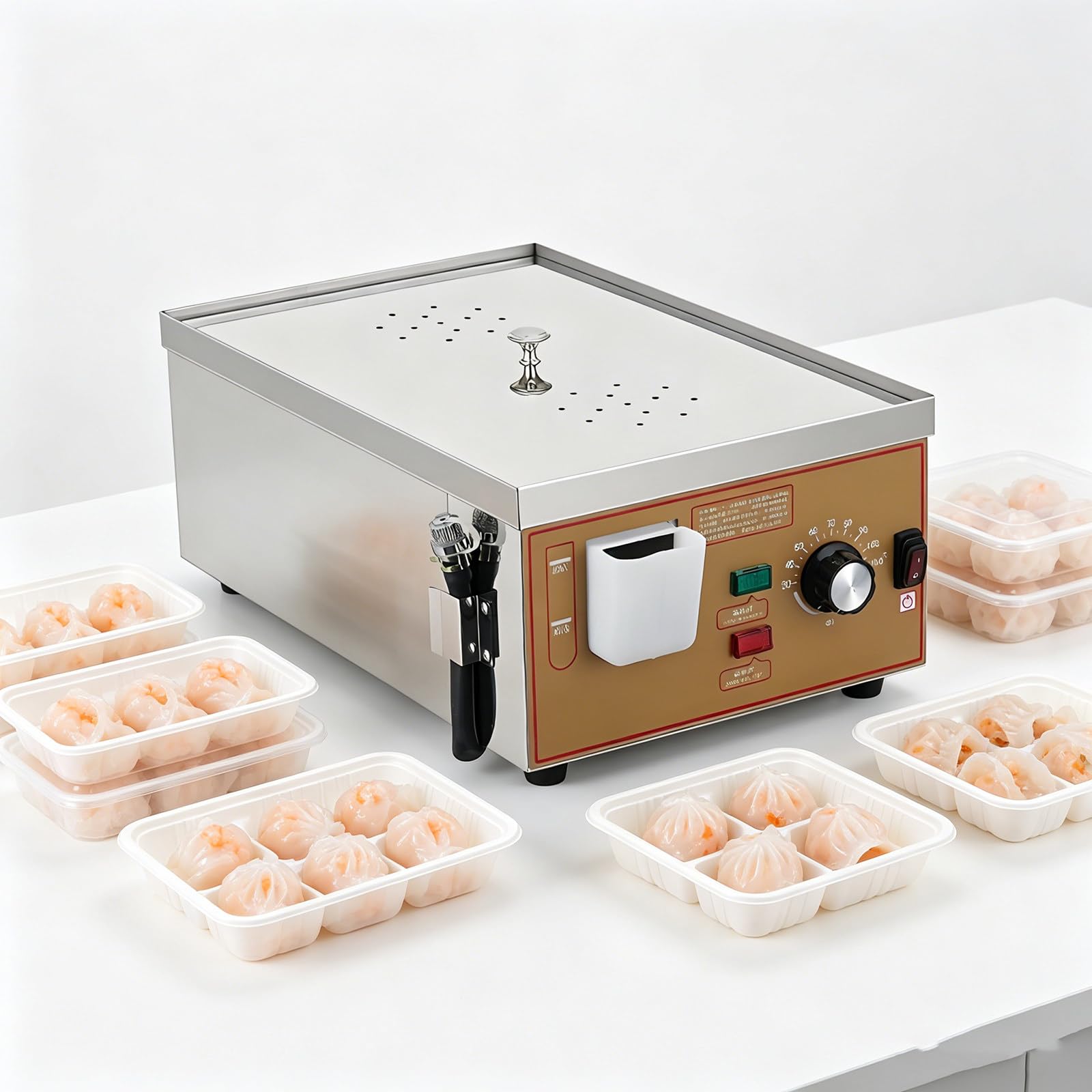 Beachtiful Dim Sum Electric Steamer, Commercial Electric Steamer 2holes