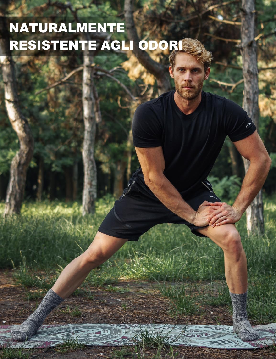 Merino.tech Maglietta Lana Merinos Uomo - Maglia Termica Uomo in Lana Merinos Manica Corta con Calze