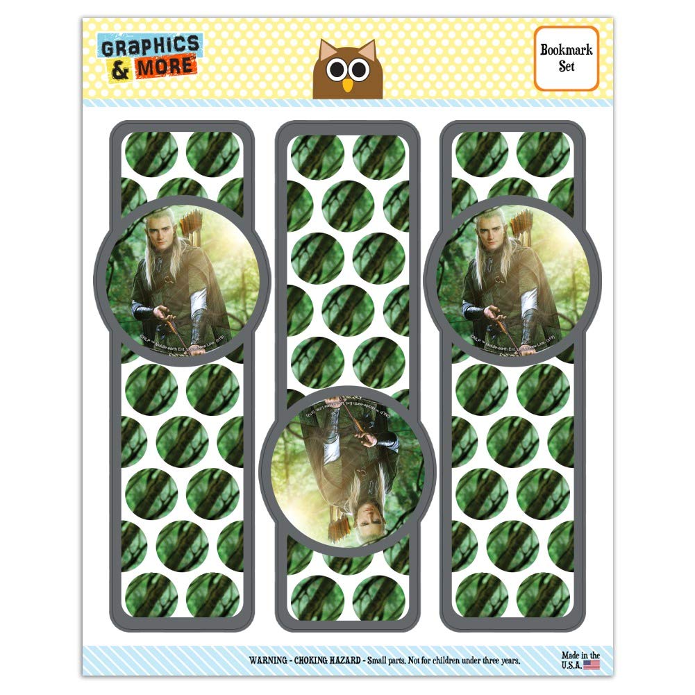The Lord of The Rings Legolas Character Set of 3 Glossy Laminated Bookmarks