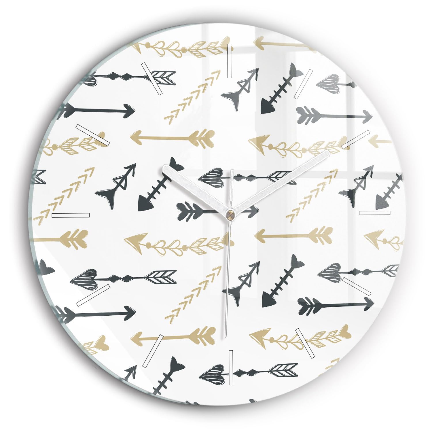 Horloge en verre moderne 30 cm Wallfluent au mécanisme silencieux et design géométrique