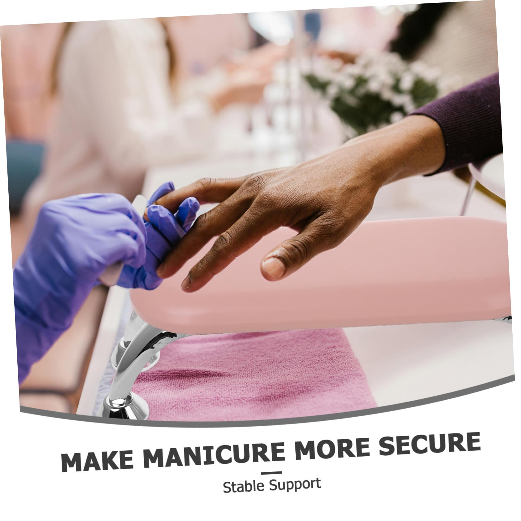 Poggiamani per Unghie Rosa in Pu e Ferro, Design Pratico, Compatto e Facile da Pulire, per Salone di Manicure e Formazione | Supporto per Nail Art, Design Pratico, Facile da Pulire, per Training Art