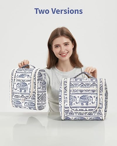 Miniatura 8 de Narwey Neceser de viaje colgante organizador de maquillaje cosmético para mujeres y hombres, B-elefante
