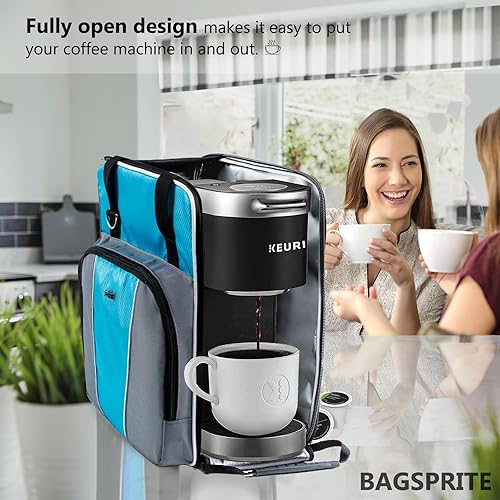 Miniatura 6 de BAGSPRITE Bolsa de transporte para cafetera compatible con Keurig K-Mini o K-Mini Plus, bolsa de almacenamiento portátil para cafetera de una sola
