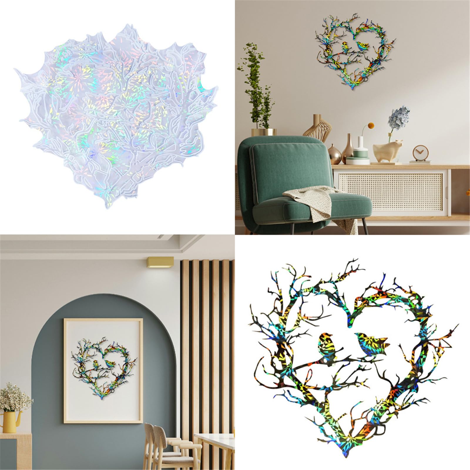 Molde de resina de silicona holográfico para decoración de nido de pájaros, para colgar en la pared, manualidades para entusiastas de las manualidades, molde reutilizable