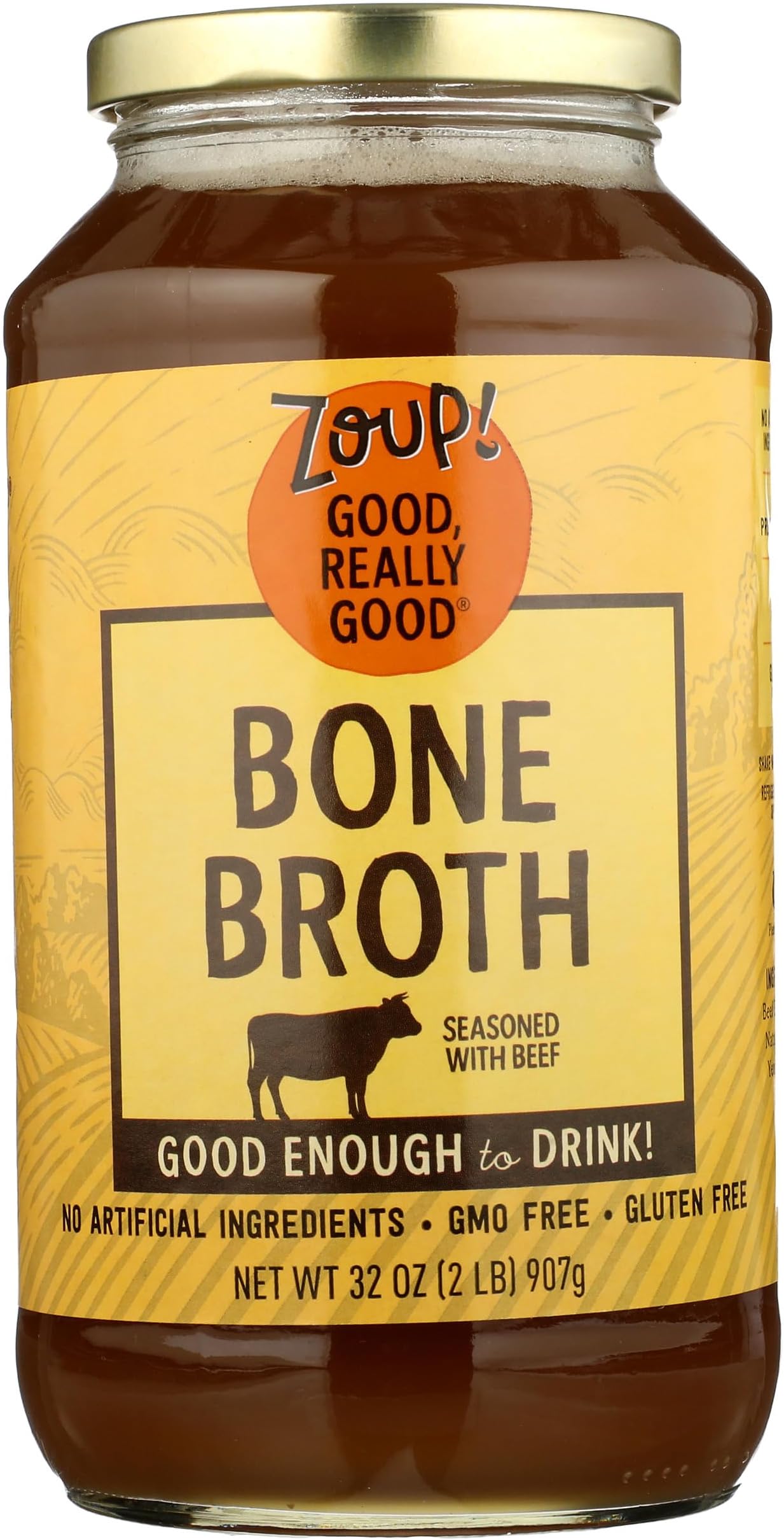 Zoup! Good Really Good Organic Beef Bone Broth, Gluten