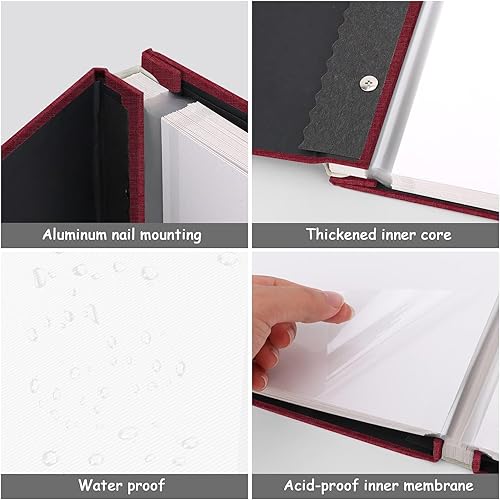 Miniatura 6 de Zesthouse Álbum de Fotos con Páginas Autoadhesivas, 60 Páginas Álbumes de Recortes Magnéticos con Página Pegajosa, Álbum de Fotos que Contiene 8x10