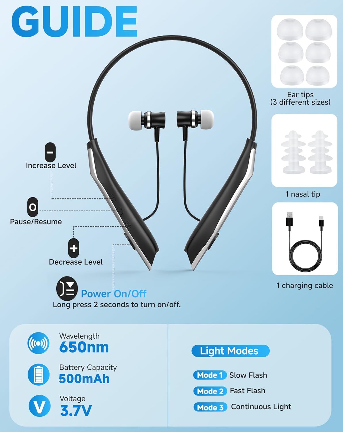 Ears & Nose Red Light Therapy Device 650nm, 2-in-1 Red Light Therapy for Ears & Nose, Rehears Red Light Therapy - Image 6