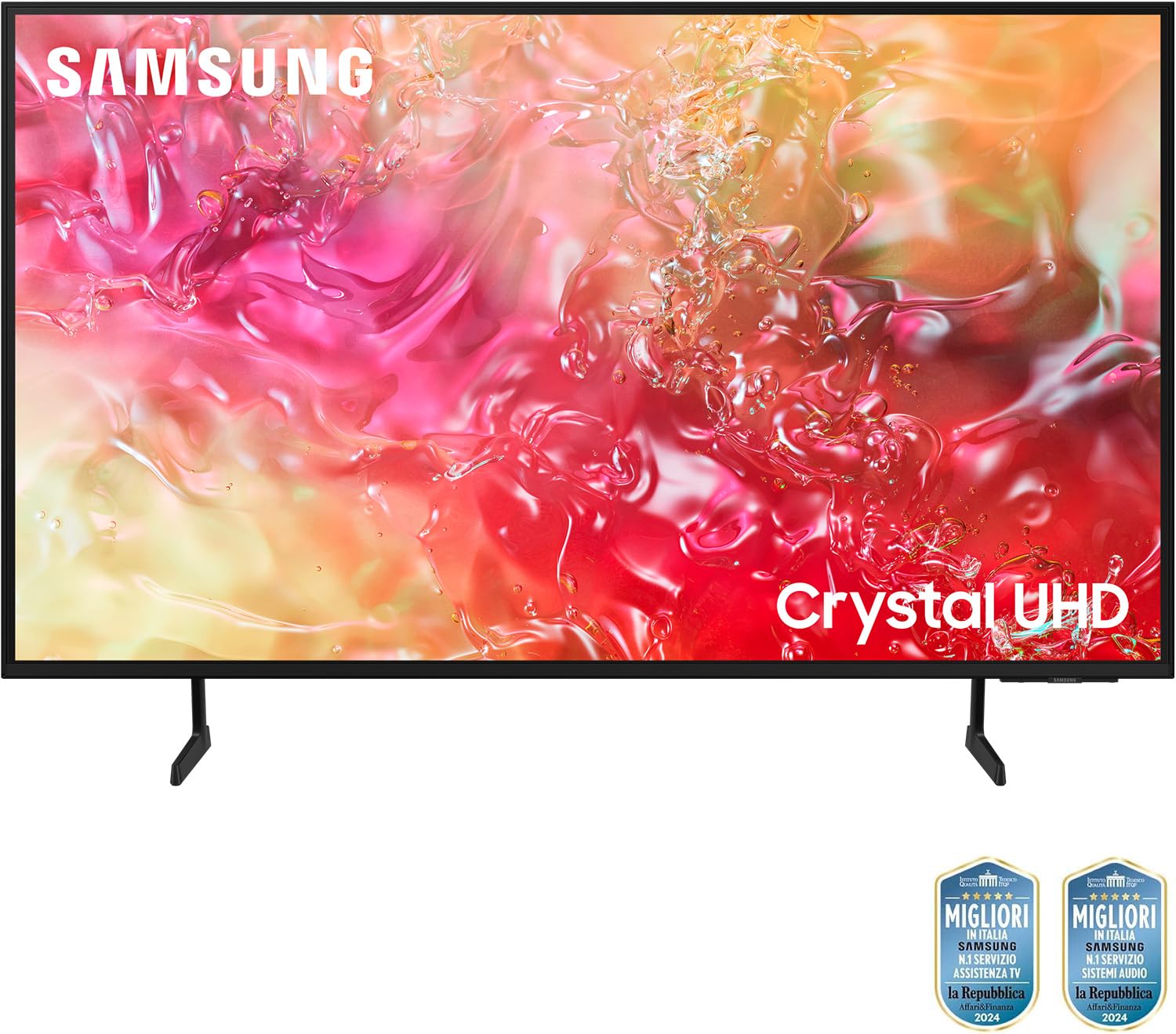 Samsung TV UE43DU7190UXZT LED 4K, Smart TV 43" Crystal Processor 4K, Slim Look, DVBT-2, Q-Symphony & OTS Lite, Integrato con Bixby, compatibile con Alexa e Google Assistant, Black 2024
