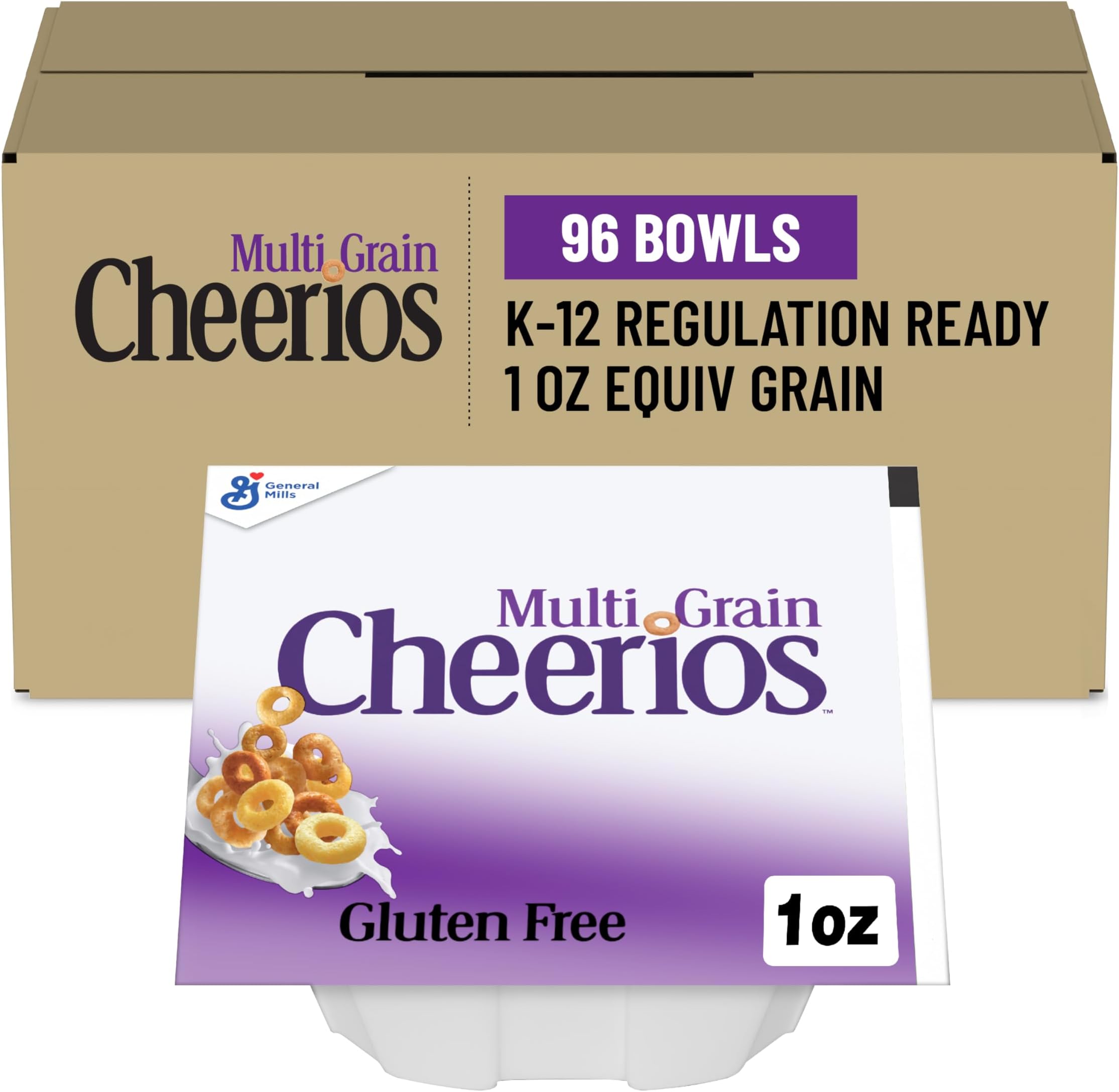 Multigrain Cheerios Cereal Single Serve Bowl, 1 Oz (Pack of 96)