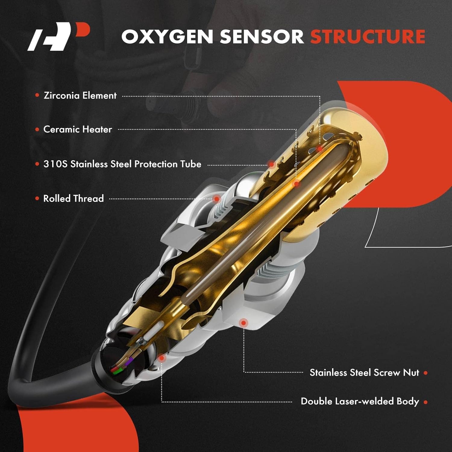 A-Premium O2 Oxygen Sensor Compatible with Mazda 6 2009 2010 2011 2012 2013, 2.5L, Upstream and Downstream, 2-PC Set, Replace# L509188G1A, L509188G1B