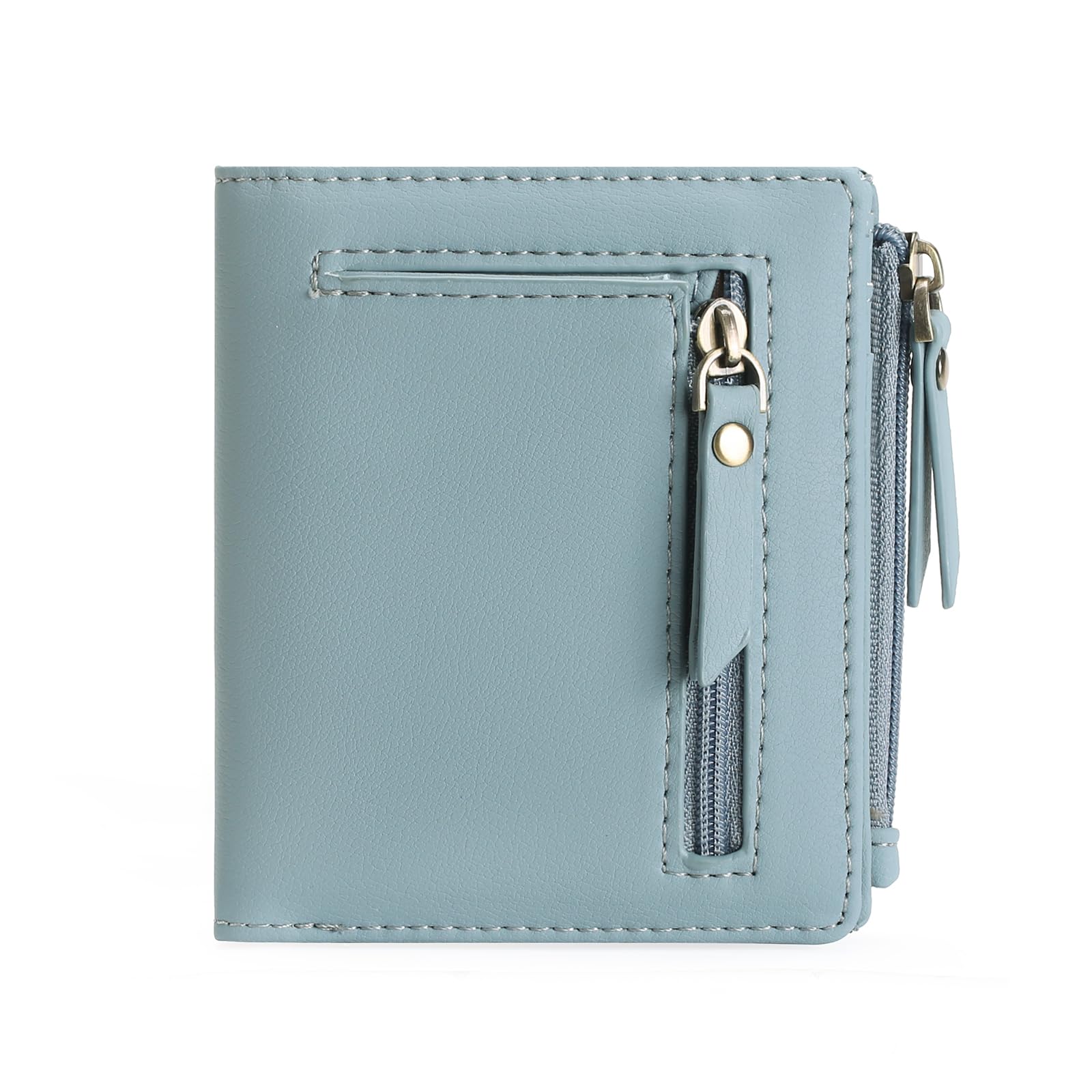 GOIACII Small Women's Wallet Compact Bifold Credit Card Holder Mini Ladies Purse with 2 Zipper Coin Pockets