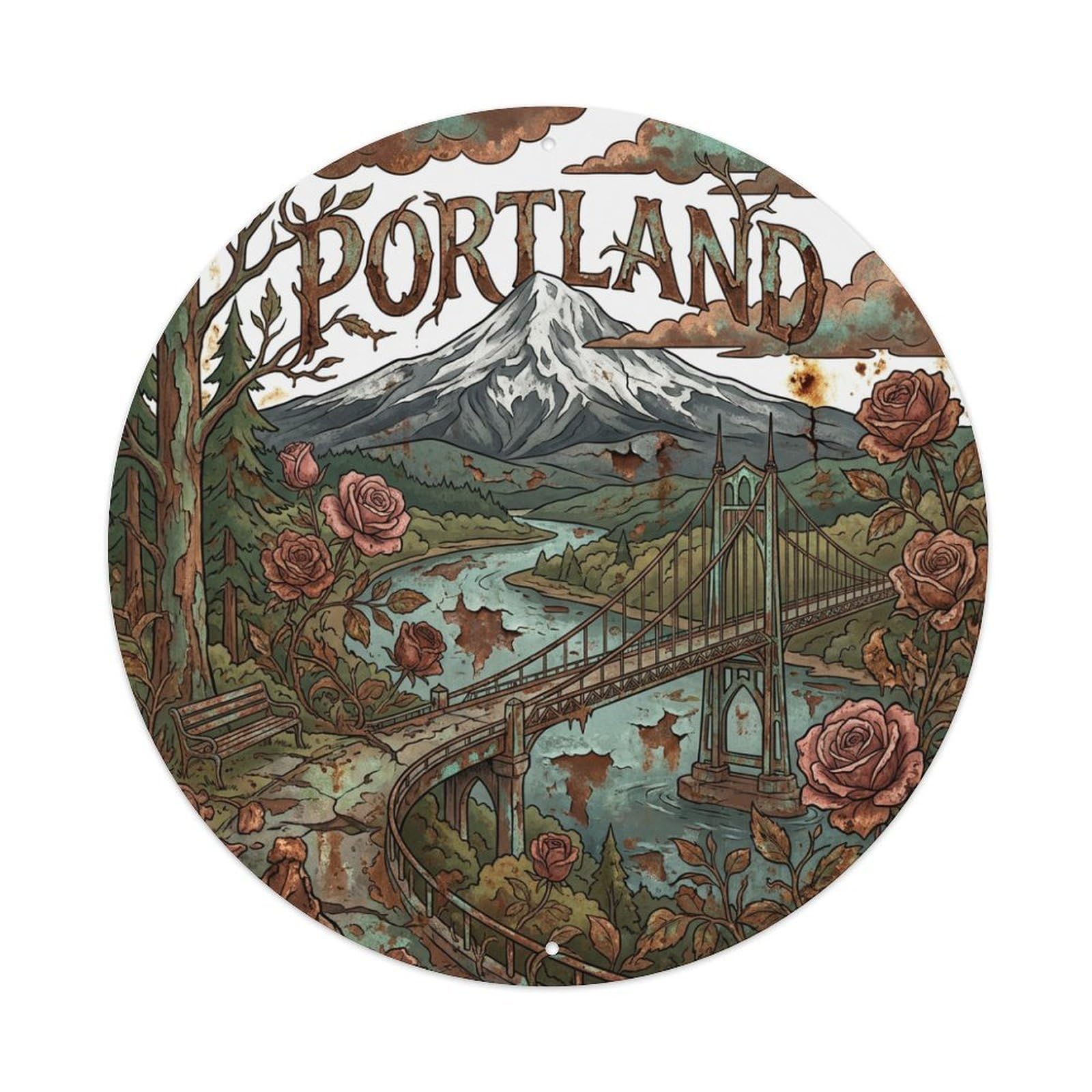Retro USA Travel Portland Metal Tin Sign