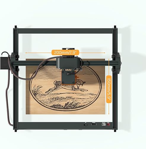 Miniatura 3 de Genmitsu Máquina grabadora láser Kortek 5W 5000mW, cortador láser de escritorio,  0.000 in de alta precisión, aplicación inalámbrica compatible,