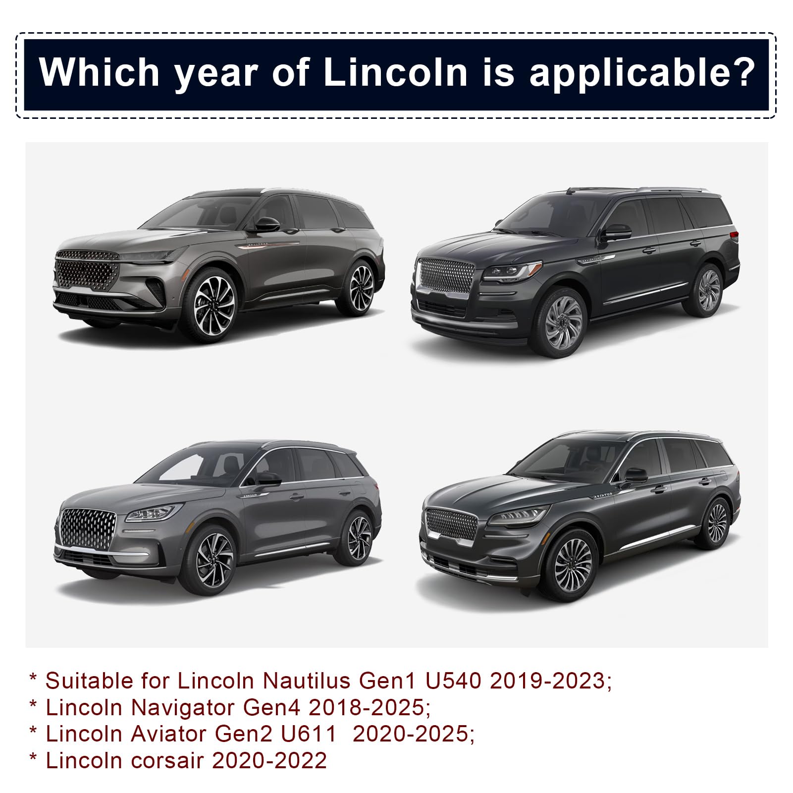 Mangoal 4K Dash Cam fit for Ford Lincoln Nautilus Gen1 U540 2019-2023 Navigator Gen4 2018-2025, Aviator Gen2 U611 2020-2025, Corsair 2020-2022, WiFi & App, G-Sensor, 128GB Card