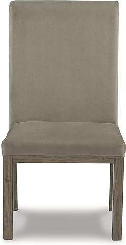 Miniatura 4 de Signature Design by Ashley Chrestner Silla de comedor tapizada contemporánea, 2 unidades, gris y marrón Gris y marrón,Gris y marrón oscuro,Gris
