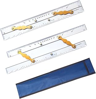 Marine Navigation Plotter Parallel Ruler for Boat Sea Chart Measuring Divider Brass Bar with Clear Scale for 45 cm