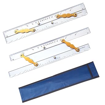 Marine Navigation Plotter Parallel Ruler for Boat Sea Chart Measuring Divider Brass Bar with Clear Scale for 45 cm