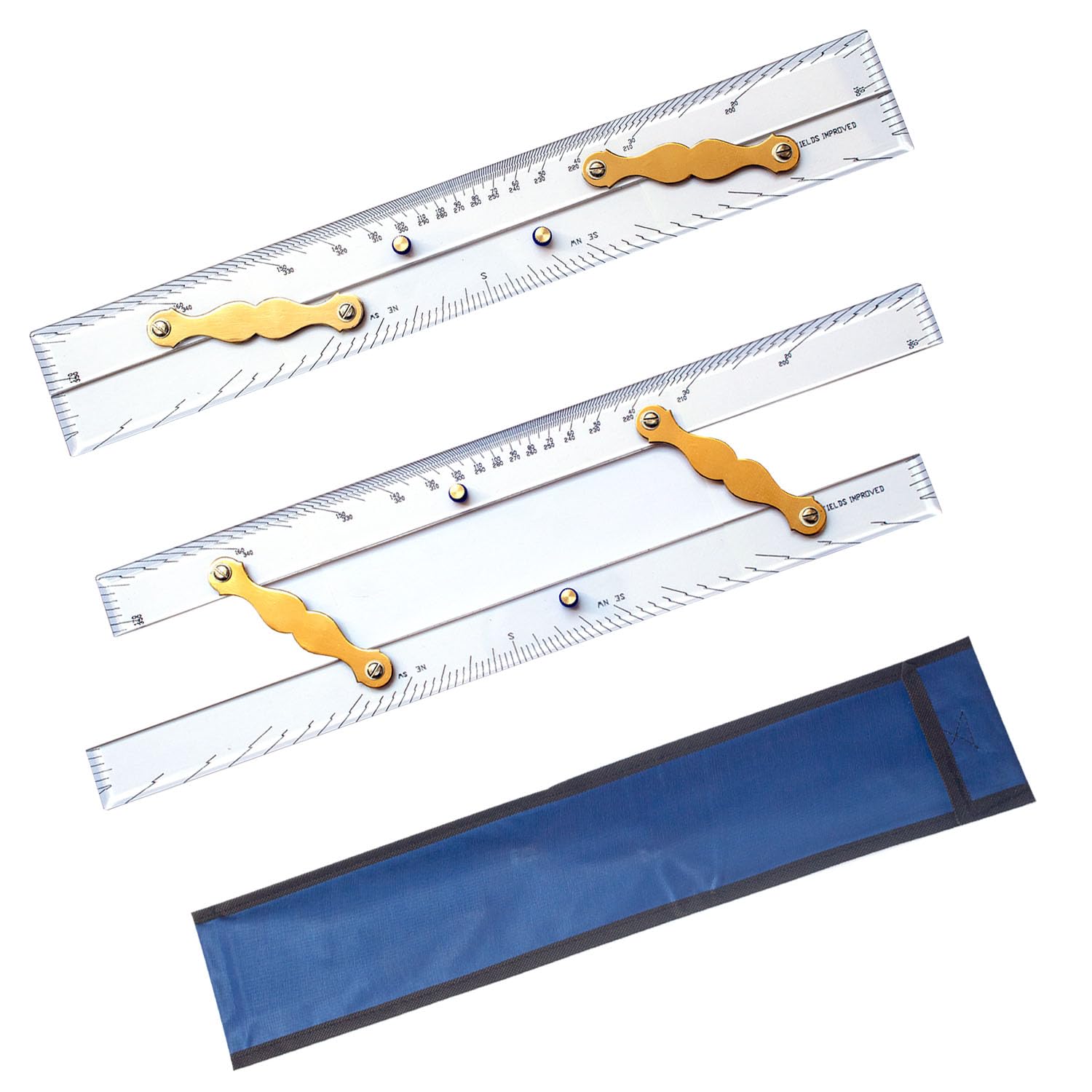 Marine Navigation Plotter Parallel Ruler for Boat Sea Chart Measuring Divider Brass Bar with Clear Scale for 45 cm