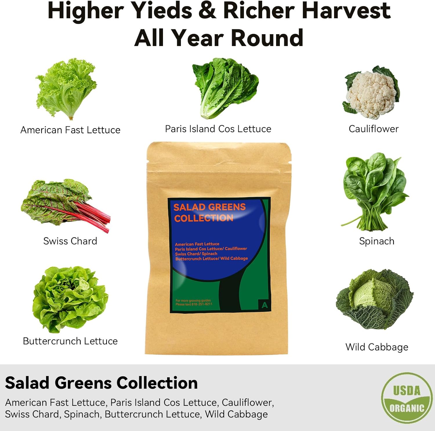 inbloom Salad Greens Seed Pod Kit (7-Pods) and 50pcs Grow Sponges for Replacement