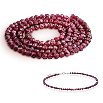Faceted Ruby Gemstone Beads 15" Strand of 4mm Durable Round Polished Ruby Beads, Great for Handmade Holiday Jewelry and Crafts, Bracelets, Earrings and DIY Projects | Vibrant Color, Gifts for Mom