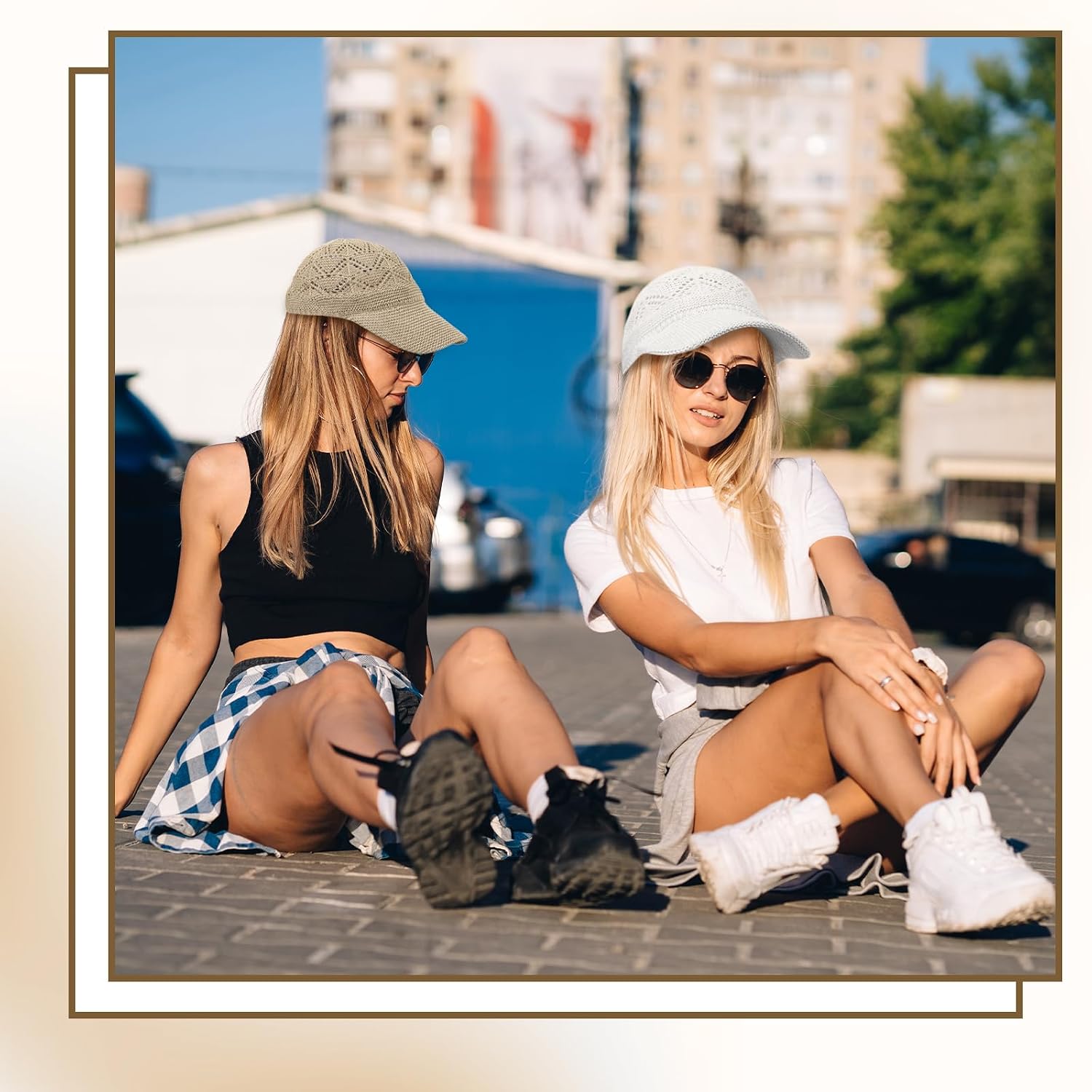 Hercicy 2 Pcs Baseball Cap for Women Knit Mesh Trucker Hats Summer Breathable Outdoor Ballcap