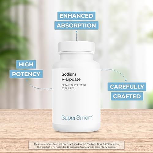 Miniatura 3 de SuperSmart - R-lipoato de sodio 600 mg por día (alta potencia) - ácido R-alfa lipoico mejorado - Suplemento antioxidante | Sin OMG y sin gluten - 60