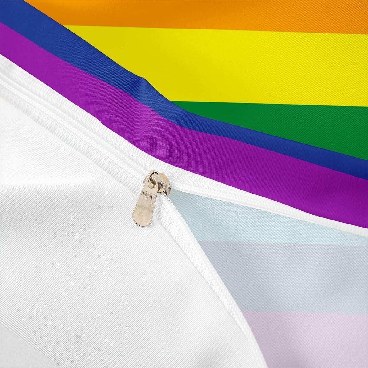 Rainbow Pride Duvet Cover Set - Full Size, 3pcs Bedding Set with Rainbow Flag Comforter, Quilt Cover & 2 Pillowcases