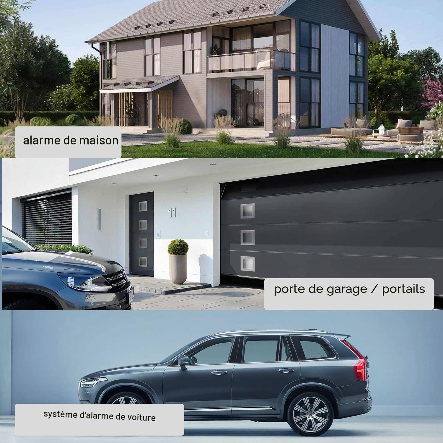 Leyf Lot de 10 télécommandes de Porte de Garage 433 MHz Télécommande Universelle Portail 4 canaux Compatible avec Code de fréquence 433 MHz Émetteur Manuel Réglage Facile Ouvre-Porte de Garage