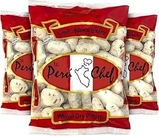 PeruChef Chuño Blanco Entero 312 gr | White Peruvian Whole Dry Potatoes 11 oz | 3 Pack