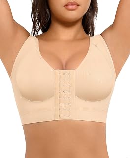 Minimizer Bras Post Surgery Compression Front Closure Bra Wirefree Mastectomy with Adjustable Straps