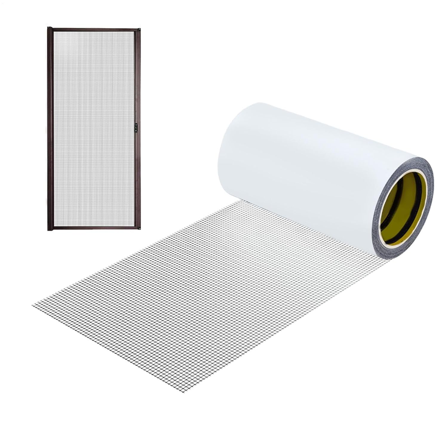 Screen Mesh Roll Tape - Cuttable Mesh Hole Crack Patches | Adhesive Window Screen Hole Tape,for Home Apartment Farmhouse Dorm Room Patio Balcony Bathroom