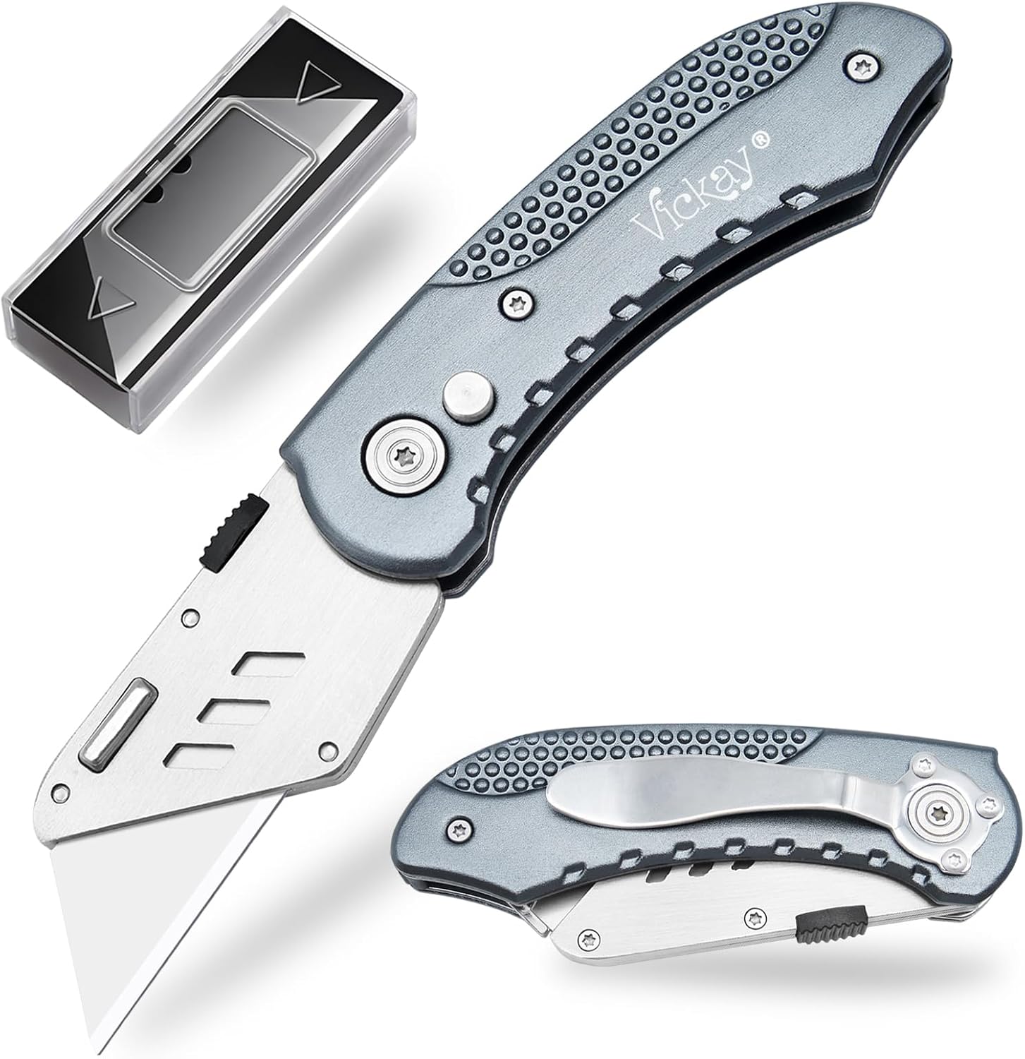 Vickay Utility Knife Heavy Duty Box Cutter with 5 SK5 Quick Change ...
