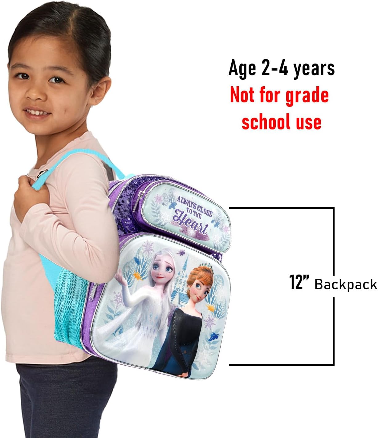 Disney Frozen Mini Backpack for Girls - Bundle with 12” Canvas Elsa and Anna School Bag with Water Bottle, Stickers, More | Frozen Backpack Purse Set for Kids
