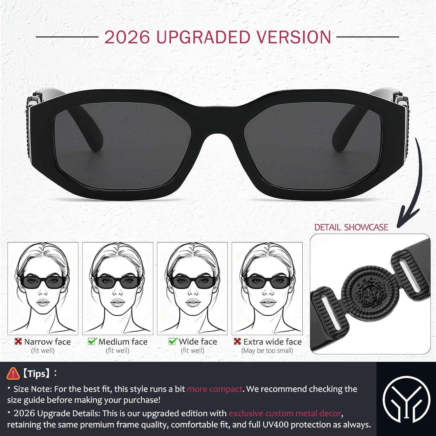 Retro Rectangle Sunglasses for Women Men Trendy Thick Square Sun Glasses 90s Vintage Black Shades