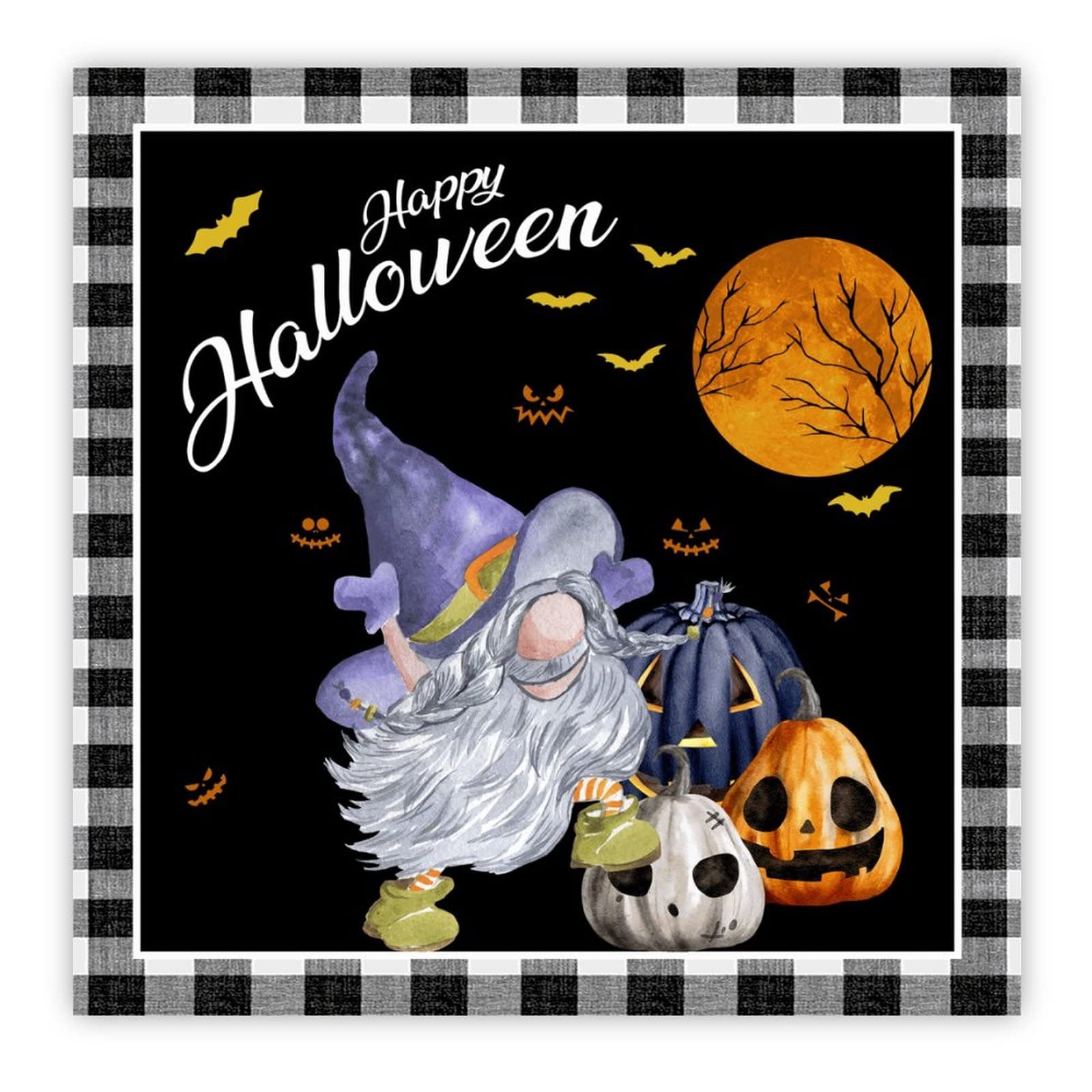 Panneau en bois Happy Halloween pour decoration de salon et galerie d'art