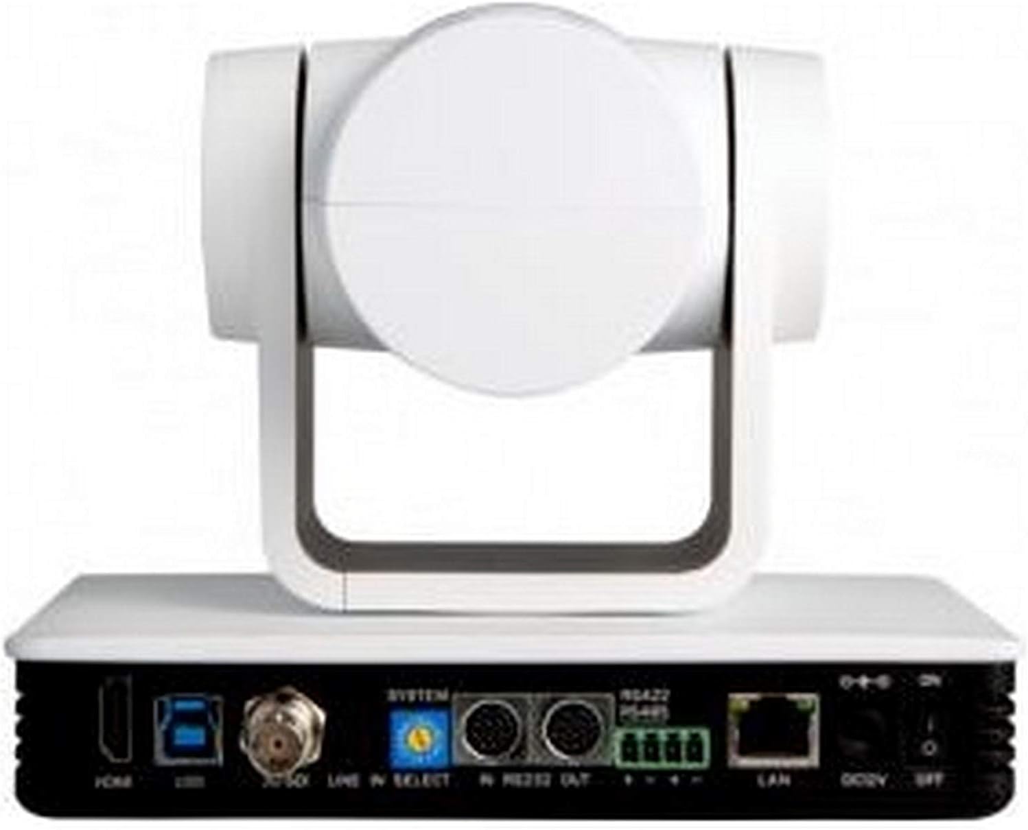 Rear view of the DigitaLinx DL-USB-PTZ20-W PTZ Camera showing all ports