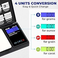 Vista 5 de American Weigh Scales 100g x 0.01g Digital Pocket Scale Precision Digital Scale LCD Display Grams Ounces, Jewelry Scale, Small Pocket Food, Negro