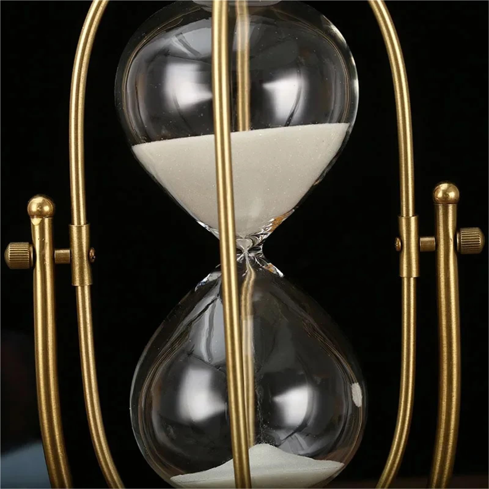 Reloj de Arena Metal, Adorno clásico for estantería Oficina, decoración Estudio, Reloj Escritorio, for el hogar, 15/30 min para Cocina, Estudio(Black-15min-12x14x24cm)