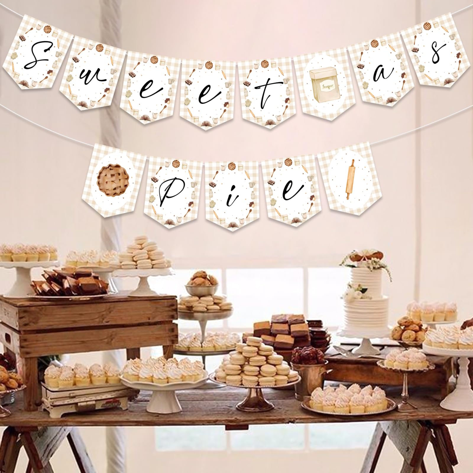 Sursurprise "Sweet As Pie" Babyparty Fotohintergrund - 1,5x0,9 M Vinyl, Kuchen-Motiv