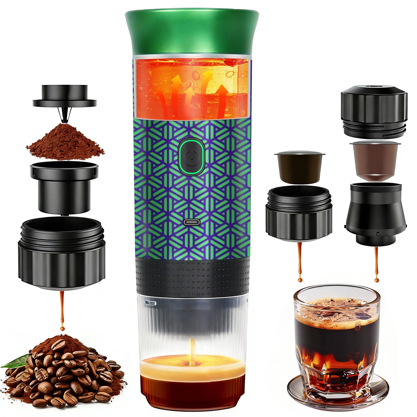Amazon.com: HX HECLX Coffee Maker Gift Set for Camping,Battery