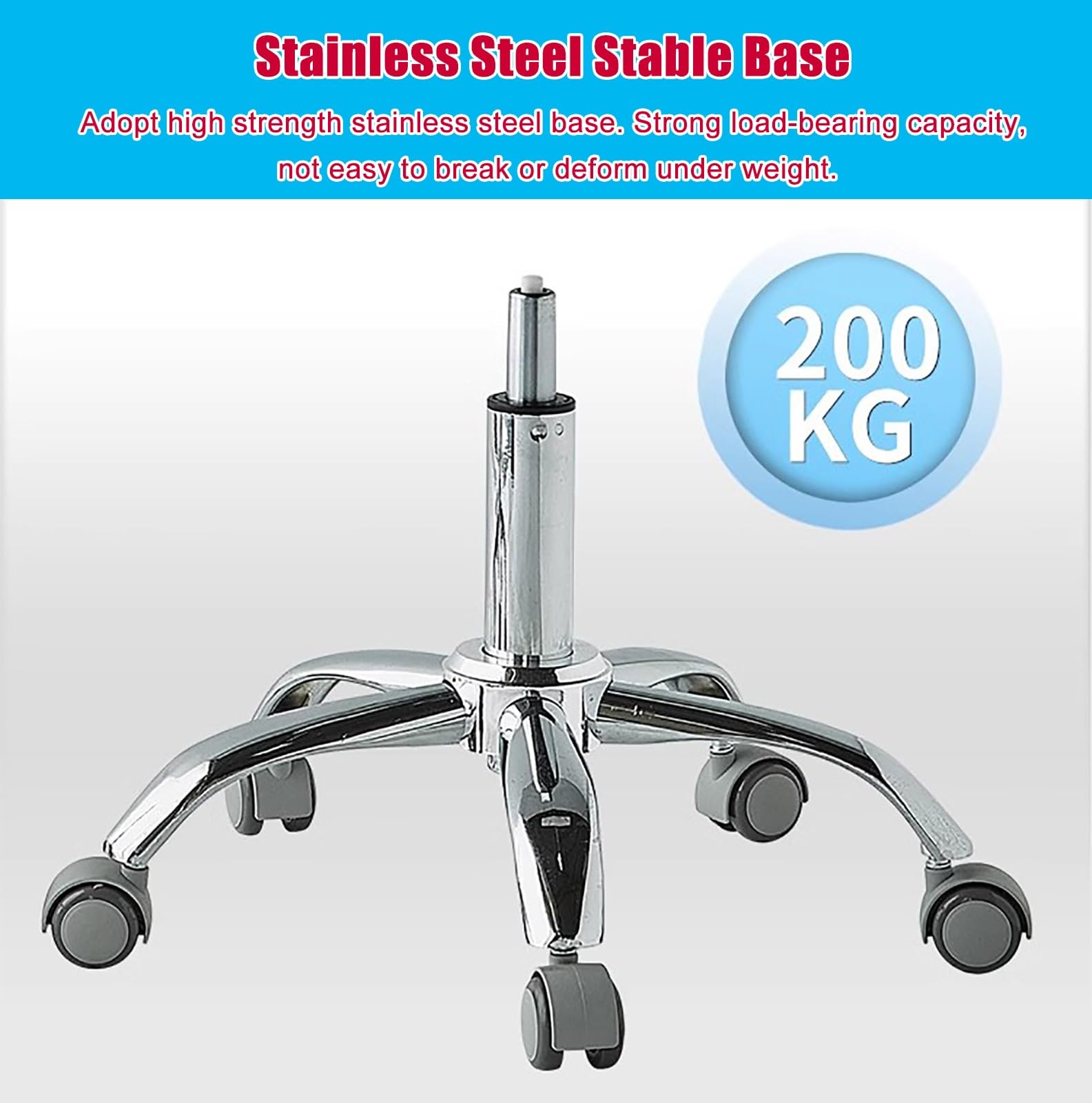 Medical Wheels Sattelhocker, 49–64 cm, hydraulischer Salonstuhl für Zahnarzt, leicht gleitender Rollhocker, ergonomisches Design